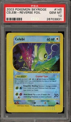 Pokemon Celebi Skyridge Crystal Reverse Holo Rare #145 PSA 10 Gem