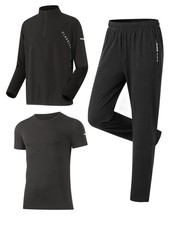 Men's Tracksuit Sweatsuits 3 Piece Quarter Zip Pullover Men Long-Sleeve T-Shi...