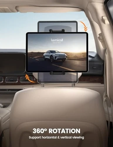  Tablet Holder for Car Headrest - [Thick Case Friendly] [360° Rotation] Car  - Image 4 of 4