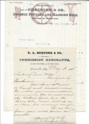 #ad 2 Louisville KY Letters To Kentucky River Mills Hemp Factory Frankfort KY $55.00