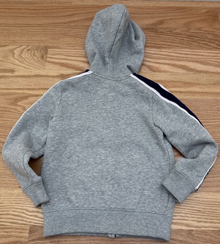 Polo Ralph Lauren Hoodie Sz 5 Gray Full Zip Jacket Sweatshirt Pink Blue Stripe - Picture 10 of 10