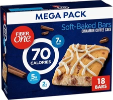 (Free Duty Tax) Fiber One 70 Calorie Soft Baked Bars, Cinnamon Coffee Cake,
