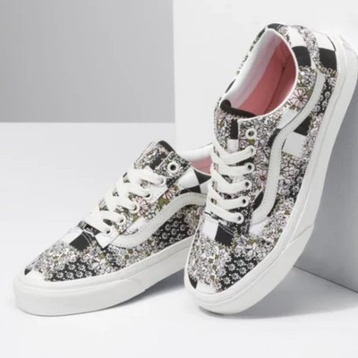 Vans Old Skool Patchwork Floral Low Sneakers Skate Tennis Shoes, Sz 8.5