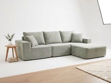 WPHOME YY16 Grey  Modern L-shaped Convertible Sofa Bed with chaise lounge, Grey