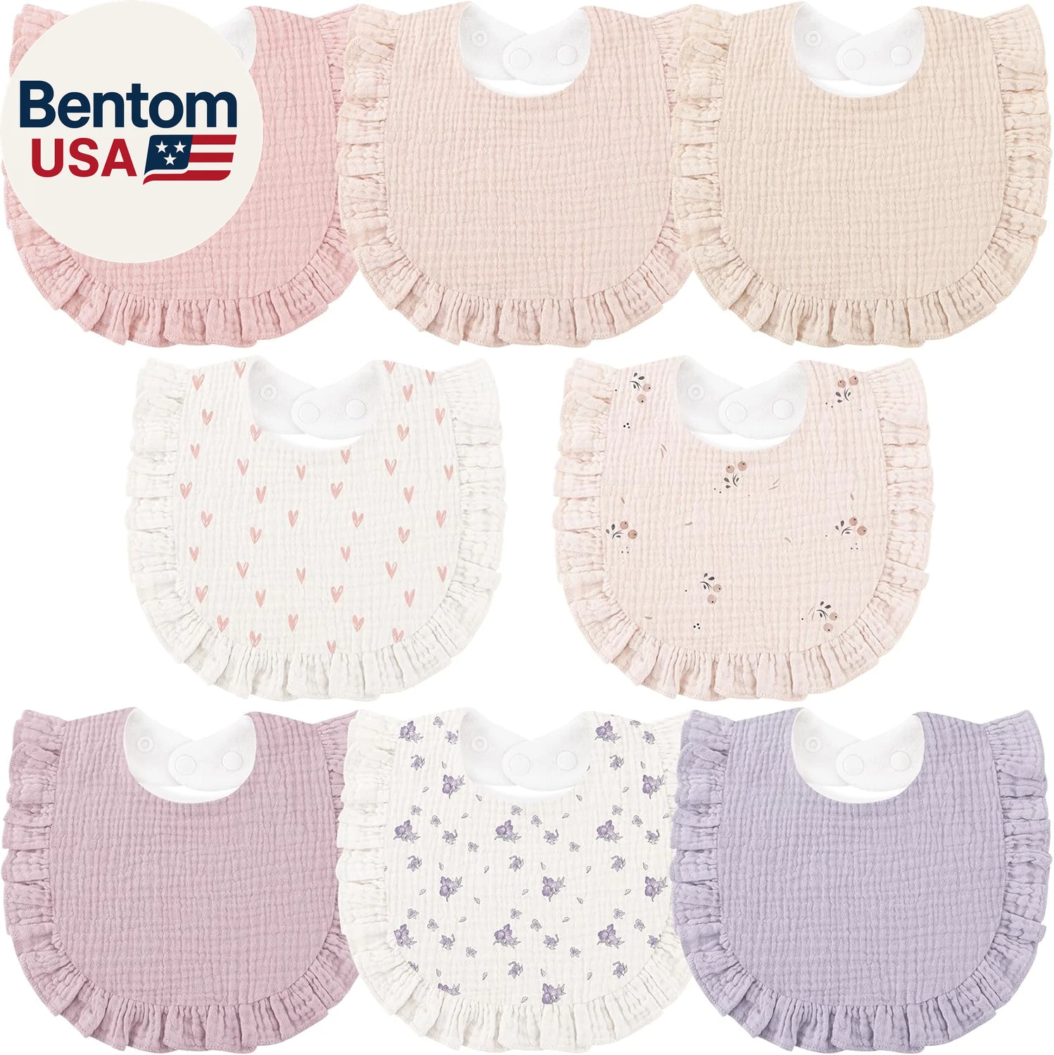 8 Pack Muslin Baby Bibs for Drooling and Teething, Soft Bibs for Girls, Boys, Ne
Opens in a new wind