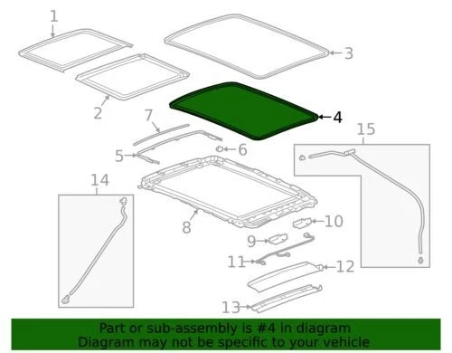 Original GM 2010-2023 Cadillac XT4 XT5 XT6 LT Blazer techo corredizo sello de ventana 25964404 Foto 3 de 3