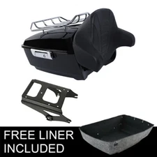King Trunk Backrest Top Luggage Rack Mount Fit For Harley Street Glide 2009-2013