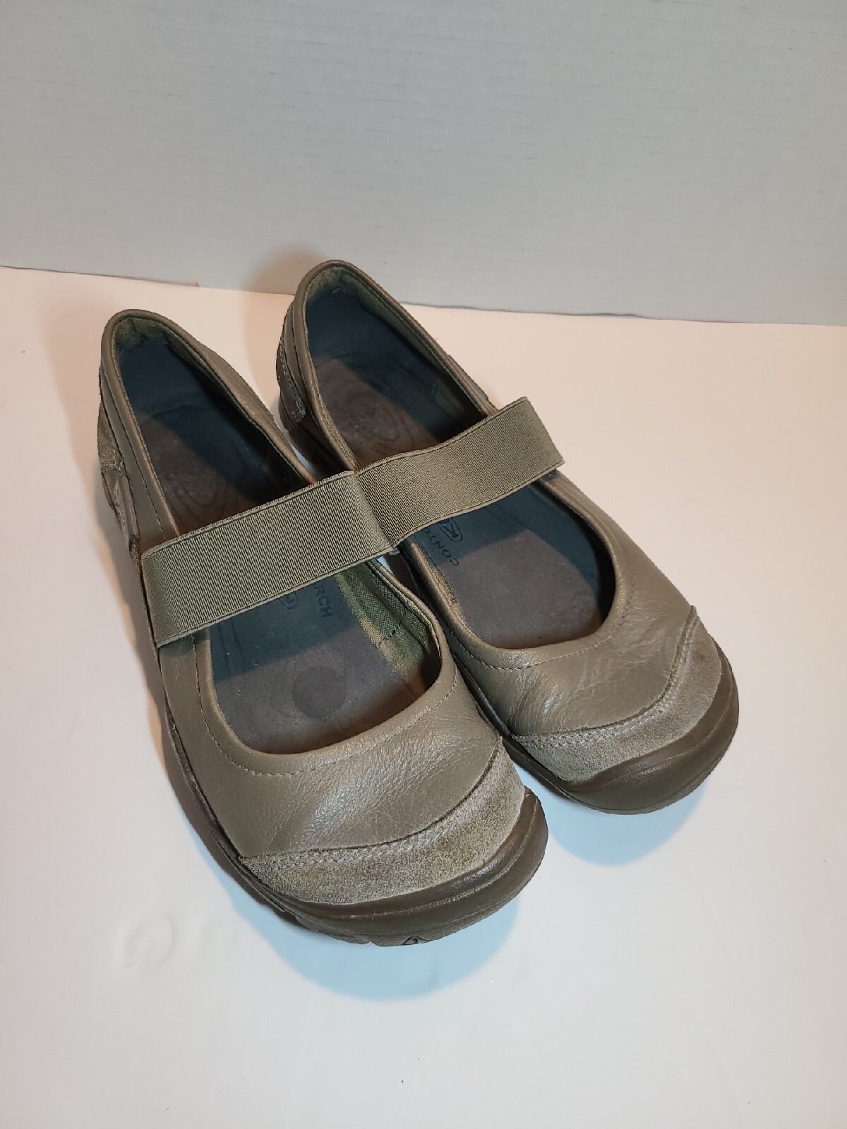 Keen MJ Mary Jane Shoes Brown Leather Slip On Round Toe US Size