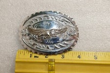 Southwestern Silver Tone Chrome Plated w Faux Brass Flying Eagle Belt Buckle