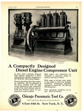 1928 Chicago Pneumatic Tool Co. Ad: Diesel Engine Compressor Unit w/ Benz Engine