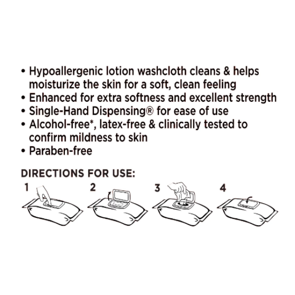 NEW Equate Assurance Disposable Wipes Washcloth PreMoistened XL 12" x