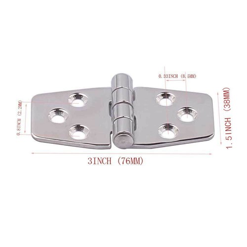 4/8er-PACK Edelstahl Marine Boot Scharniere 3 Zoll * 1,5 Zoll Riemen Scharniere Schwerlast USA - Bild 2 von 7