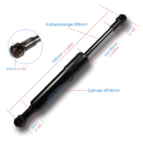Ersatz Gasdruckfeder Liftomat Kesseböhmer Gasdruckdämpfer 50N-800N bis 685mm M6 - Bild 104 von 411