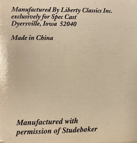 Trustworthy 1916 Studebaker Panel Delivery Diecast Bank 1/25 Liberty Classics - Picture 22 of 23