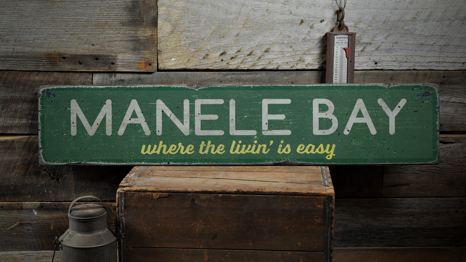 Where The Livin' Is Easy, Custom - Rustic Distressed Wood Sign