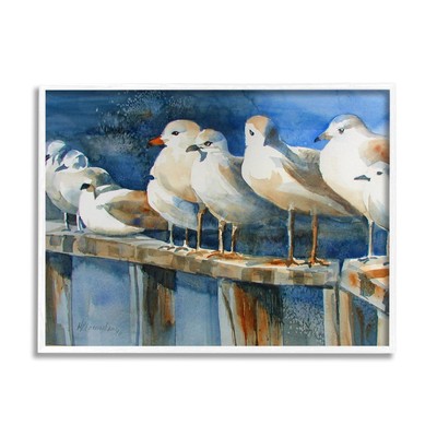 Stupell Industries Coastal Sandpiper Birds Beach Boardwalk Railing, Design by...