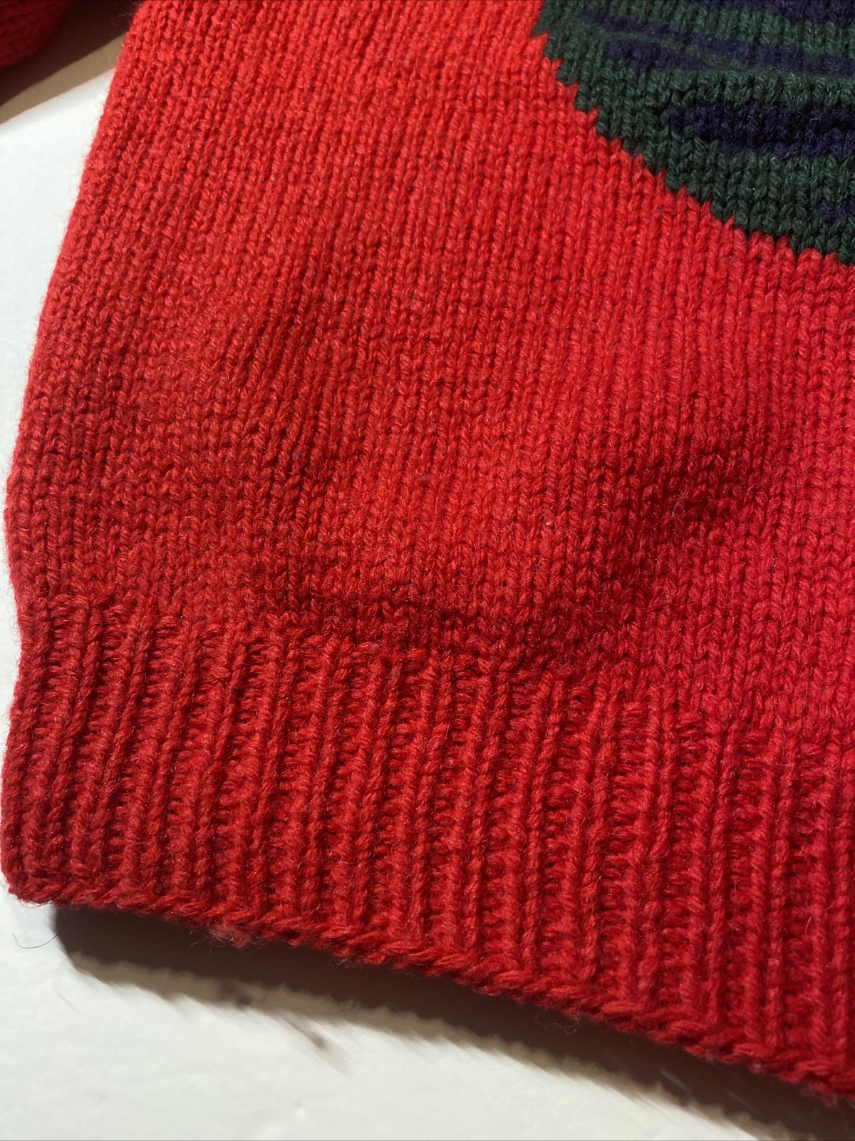 Vintage GAP Men’s Sweater 100 Shetland Wool Red With… Gem