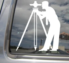 Surveyor - Engineer Transit Surveying Car Auto Window Vinyl Decal Sticker 10053