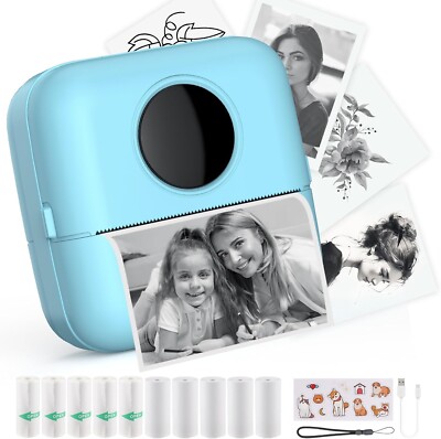 Mini Drucker Taschendrucker Fotodrucker für Smartphone Sticker Etiketten C166