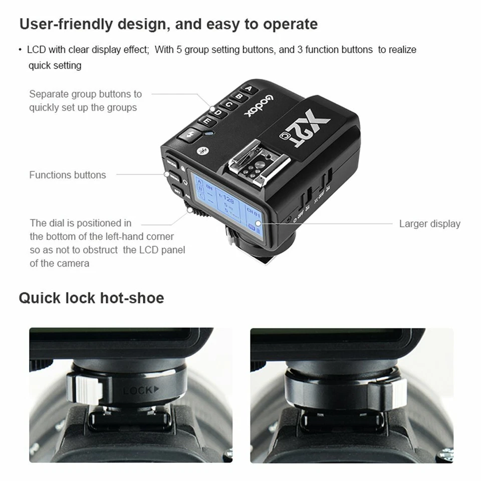 Godox V1-N Camera Flash Speedlite X2T-N Bluetooth Transmitter For Nikon D850 D90 - Image 3 of 4
