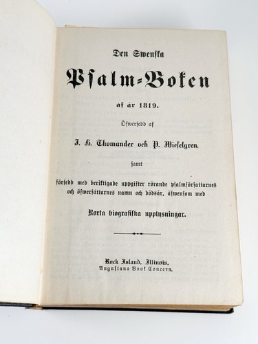 1885 Swedish Psalmbok Miefelgreen Swedish Psalm Book Embossed Gold Guilt Cover - Picture 4 of 10