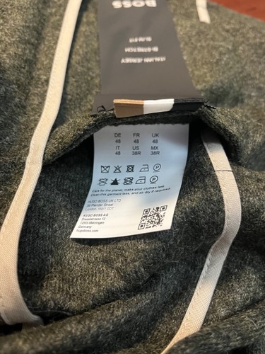 BOSS Hanry Sport Coat Jacket in Stretch Italian Jersey Slim Fit Dark Green - 38R - Picture 16 of 16
