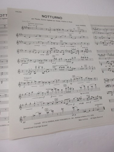 Istvan Karods Notturno Nocturne Flute English Horn Violin Harp Viola Sheet Music - Picture 6 of 7
