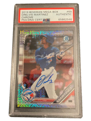 ORELVIS MARTINEZ signed auto autographed 2019 1st Bowman Chrome Mega Box PSA DNA