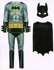 Batman Costume Bat Grey Size M (48/50) 3 Piece Carnival Fancy Dress Up