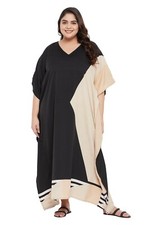 Women Kaftan Dress Long Night Gown Caftan Beach Cover Kimono Sleeves Maxi Dress