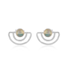 Ethiopian Opal Gemstone 925 Sterling Silver Handmade Stud Earrings Jewelry