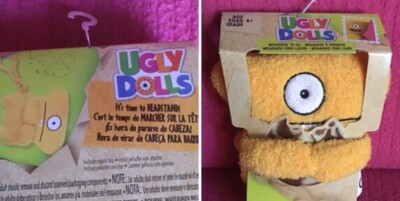 Hasbro Ugly Dolls Keilkopf To-Go gelb Monster Tasche Clip weiches Plüschtier 4 Zoll