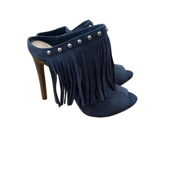 Guess Zapatos Ara Tachonados Flecos Mula Toboganes Peep Toe Sandalias Tacones Talla 6.5 Foto 3 de 4