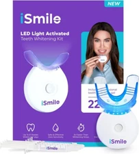 iSmile Teeth Whitening Kit - LED Light, 35% Carbamide Peroxide, (3) 3ml Gel...