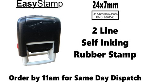 Custom Rubber Stamp Self inking 2 Line Name Address Office Business Service - Picture 5 of 11
