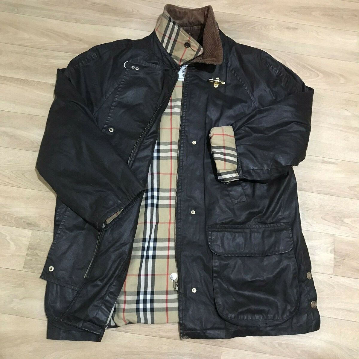 BURBERRY WAXED winter jacket vintage womens Cotton NOVA BURBERRY WAXED winter jacket vintage womens Cotton NOVA