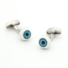 Men Blue Cufflinks Design Brass Cuff Buttons On Regular Shirt Suit Tuxedo Deco