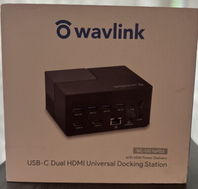 WAVLINK USB 3.0 and USB C Universal Docking Station Dual Monitor 100W Charging