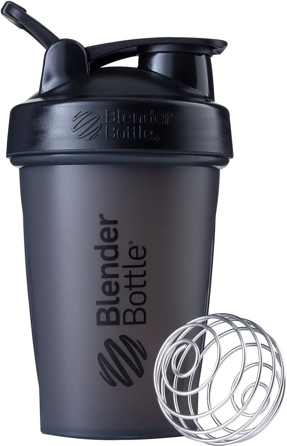 Classic Shaker Bottle Perfect for Protein Shakes and Pre Workout, Black, 20 Oz