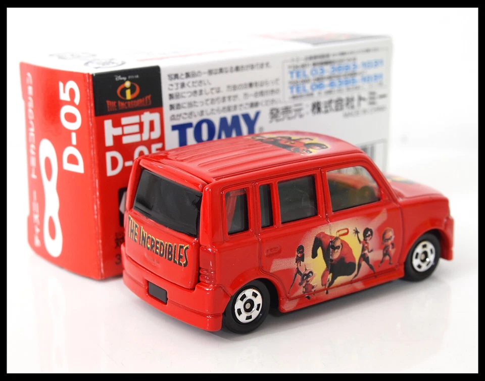 TOMICA D-05 DISNEY LOS INCREÍBLES TOYOTA bB 1/60 TOMY 5 COCHE FUNDIDO A PRESIÓN NUEVO ROJO Foto 4 de 4