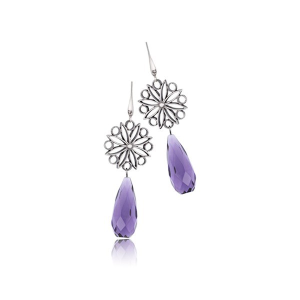 Boucles d'oreilles fleur violette, le cadeau de Saint-Valentin idéal pour femme