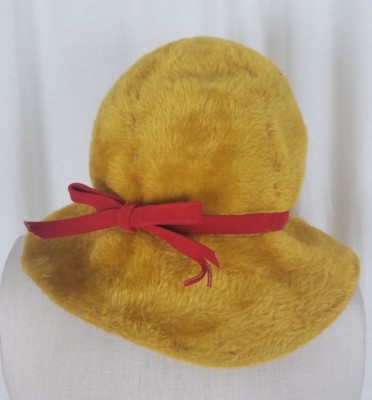 Vintage Emme Boutique BUCKET Pixie Twiggy Camel Faux Fur Hat  display picture 2