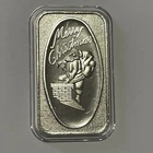 Merry Christmas Santa Down Chimney Bar 1 Troy Oz .999 Fine Silver Ingot Medal