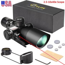 2.5-10x40 EG Rifle Scope Mil-dot Dual illuminated Reticle Red Dot Laser Sight US