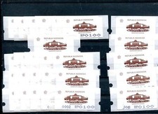 Indonesien ATM 1 **, 27 Stk., Regierungsgeb&auml;ude, machine stamps