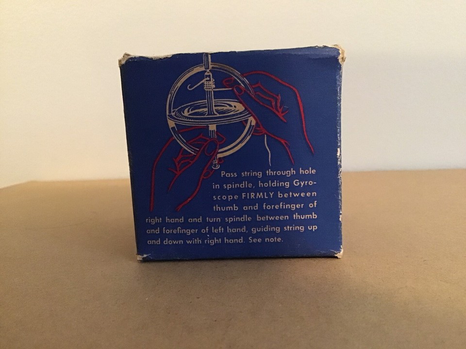 Vintage Olympic Gyroscope Top Toy With Original Box & Pedestal No
