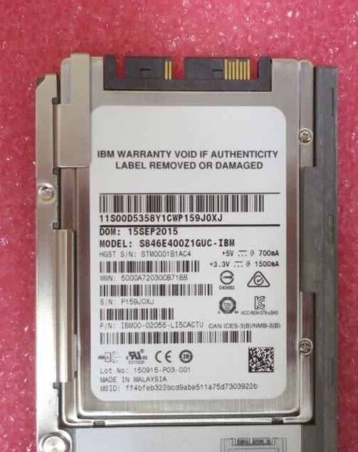 IBM 400GB Micro SAS 6Gb/s 1.8" SSD Solid State Drive Flash Drive 98Y6527 - Image 3 of 4