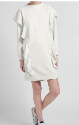 oversized white sweatshirt dress Balloon Sleeve Dress