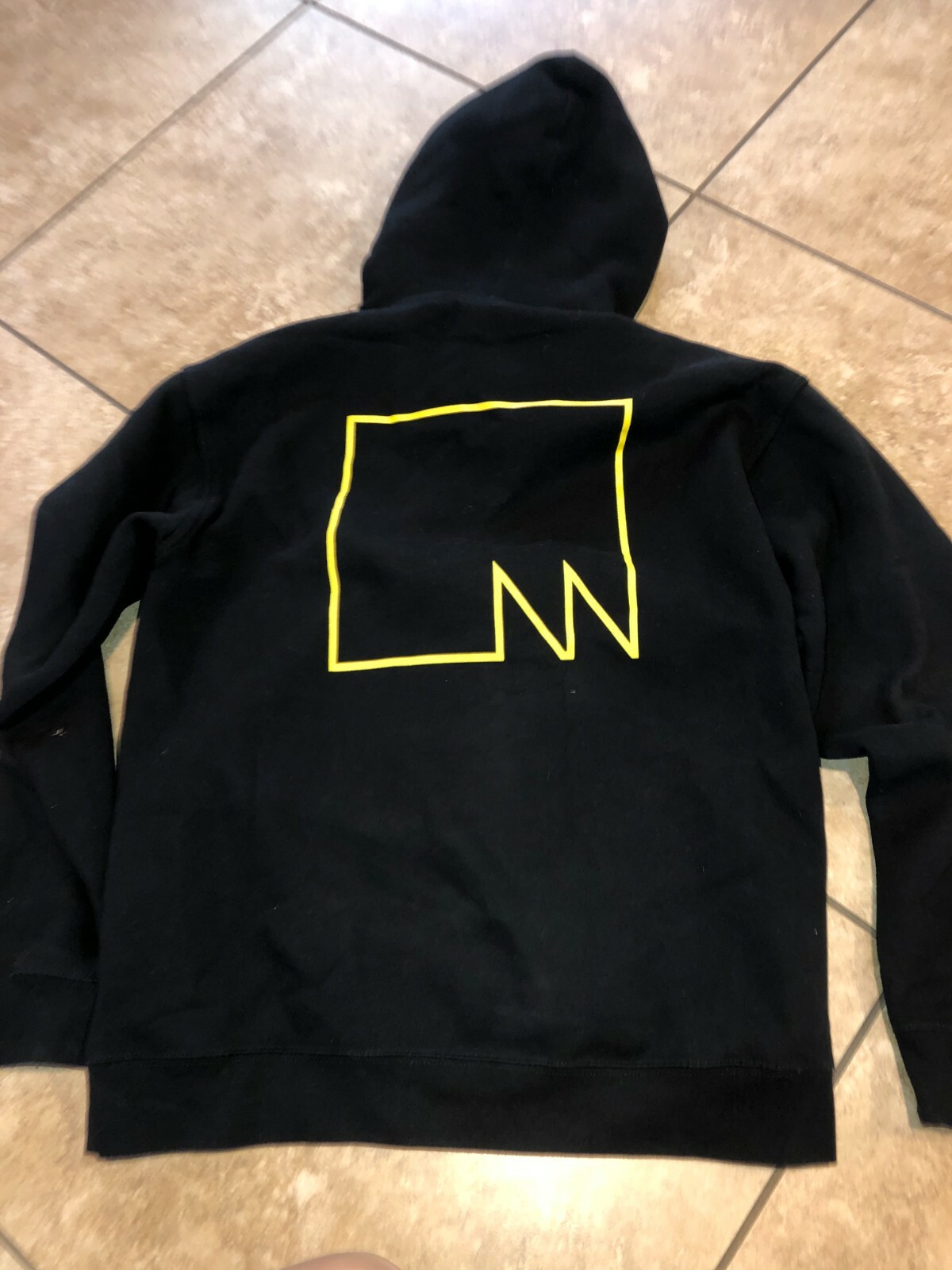 Meridian Skateboards Clothing Black & Yellow Hoodie Sweater Mens L LARGE