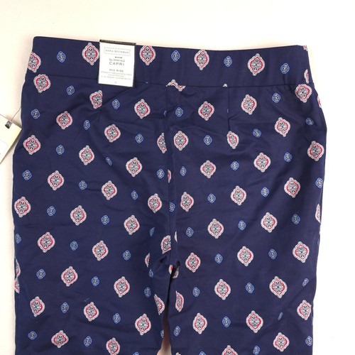 Dana Buchman marineblau Medaillon Rollriegel Twill schlankmachende Caprihose Large - Bild 5 von 13